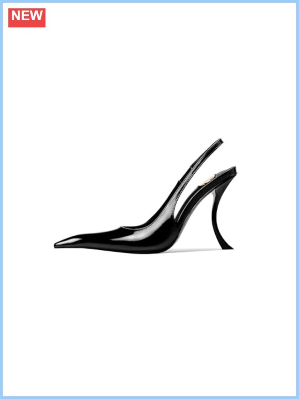 Stiletto High Heel Slingbacks Patent Leather Pointed Toe Pumps